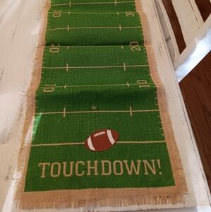 Burlap NWOT Green Football Field Table Runner 14W 75L